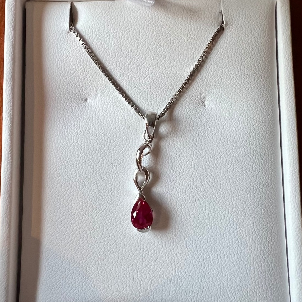 New sterling silver with manufactured ruby
